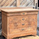 Large antique chest of drawers in raw wood - 4 drawers