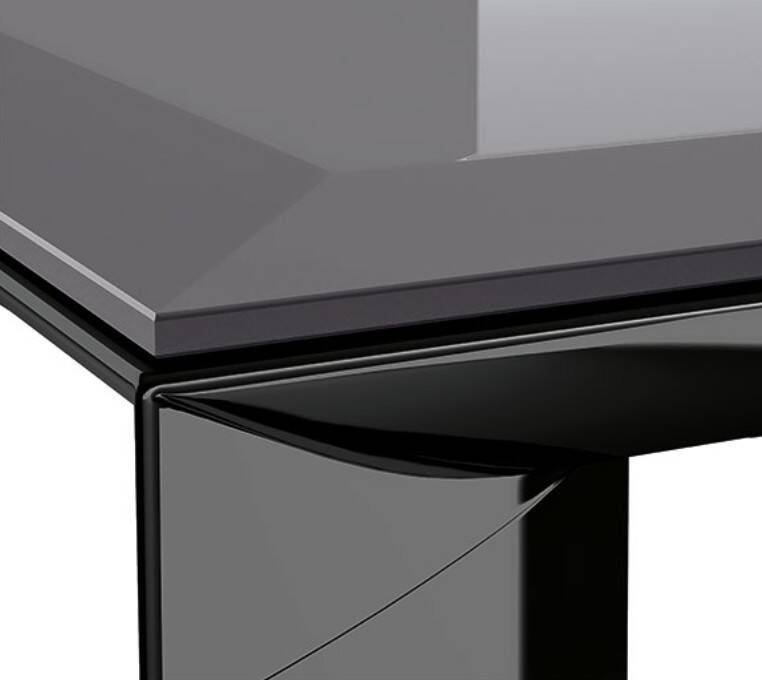 Mid Table / Console - Lacquered aluminium and black tinted glass - Italian design