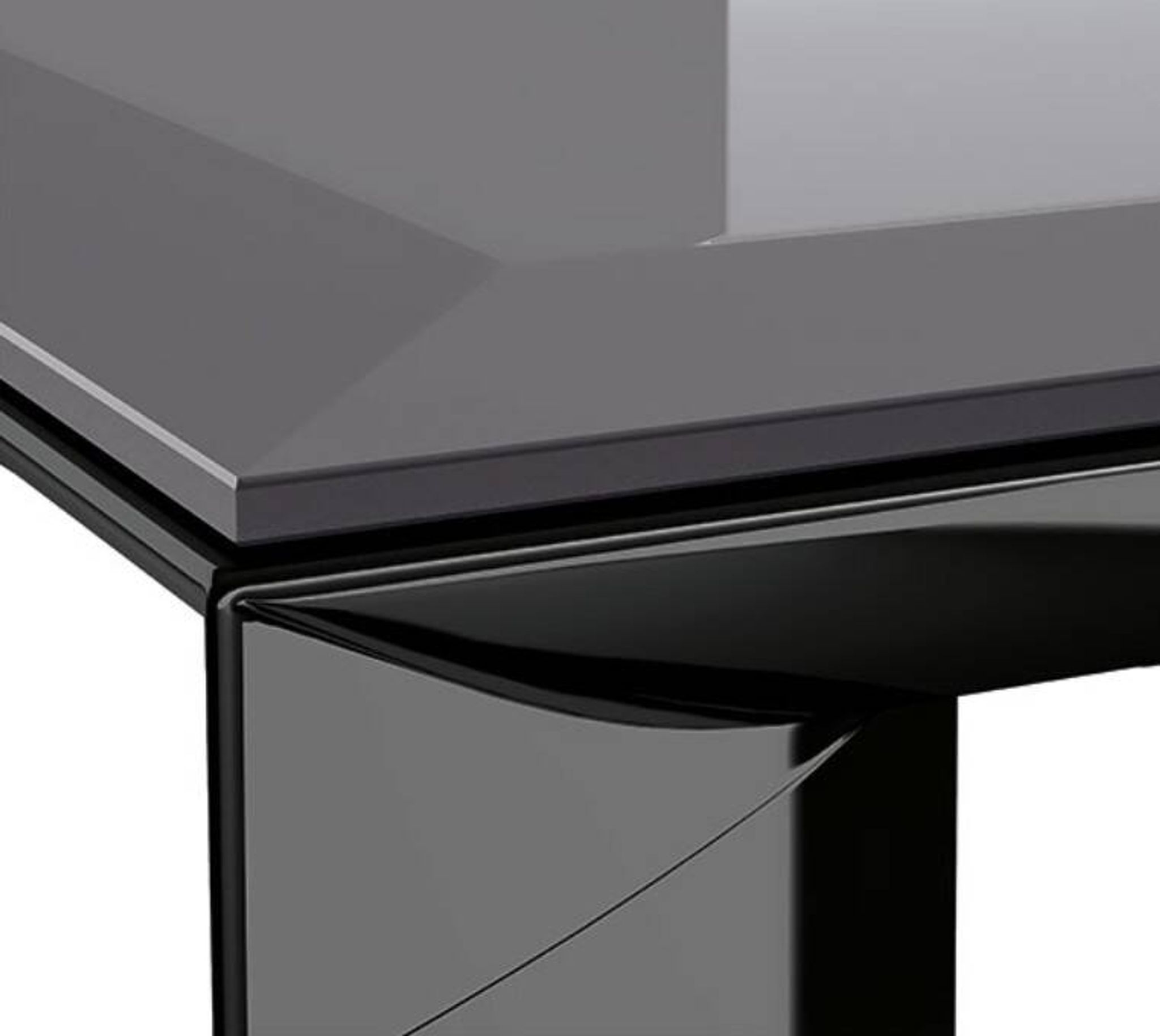 Mid Table / Console - Lacquered aluminium and black tinted glass - Italian design