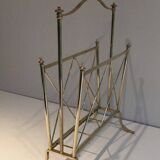 Brass magazine rack. Maison Jansen