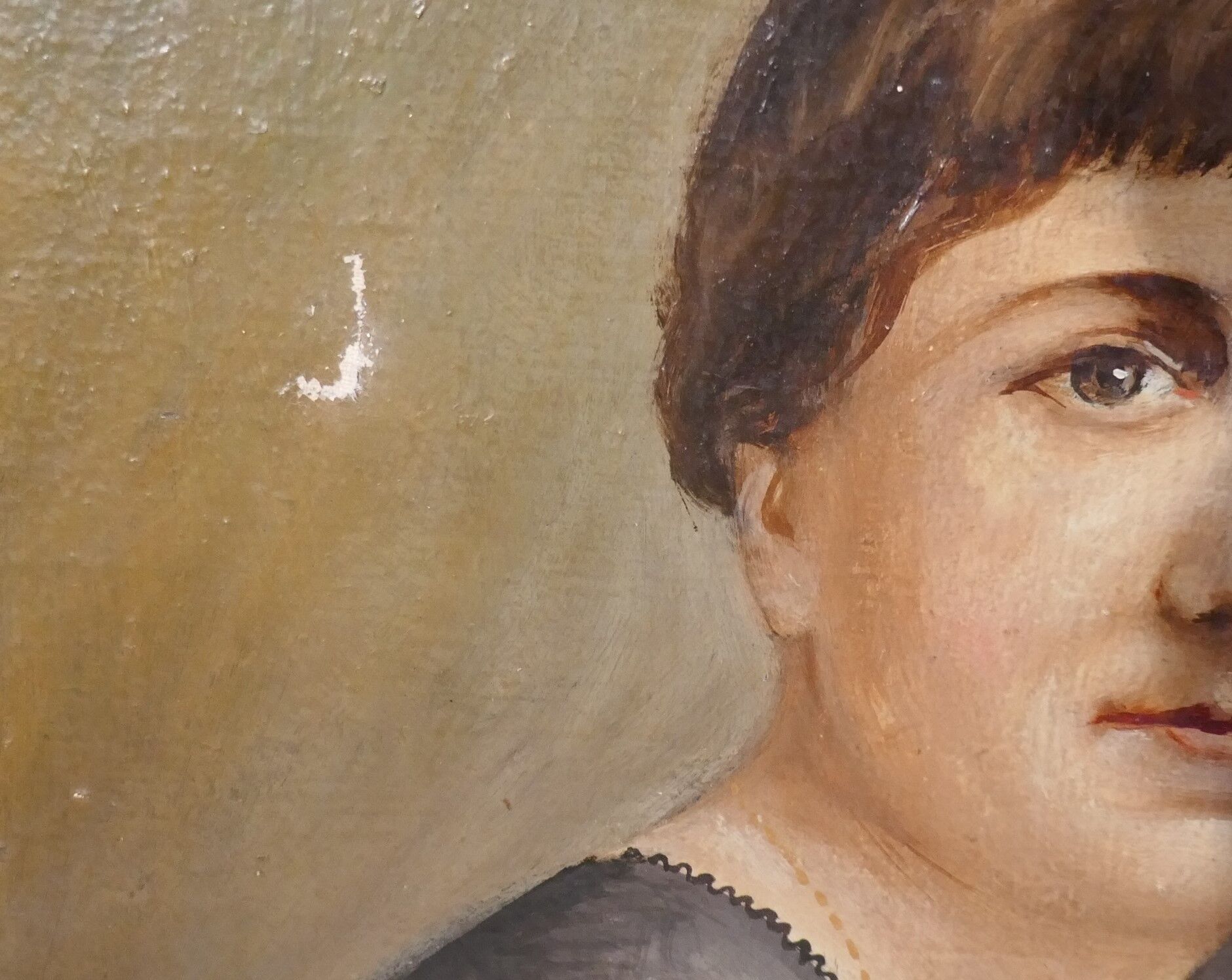 Portrait of woman in ancient oil