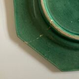 Set of 5 octagonal plates glazed clay beads 1950