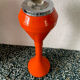 1970's Italian ashtray in mandarin orange plastic with its Space Age tulip foot