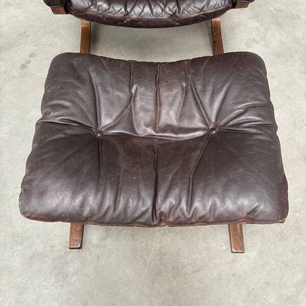 Fauteuil Siesta avec repose-pieds par Ingmar Relling, années 1960.