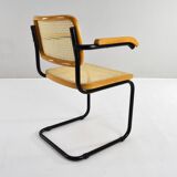 Mid Century Modern B64 Black and Beech Marcel Breuer Cesca Chair Italy 70s