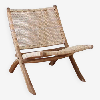 Seat / armchair / retro folding wicker armchair