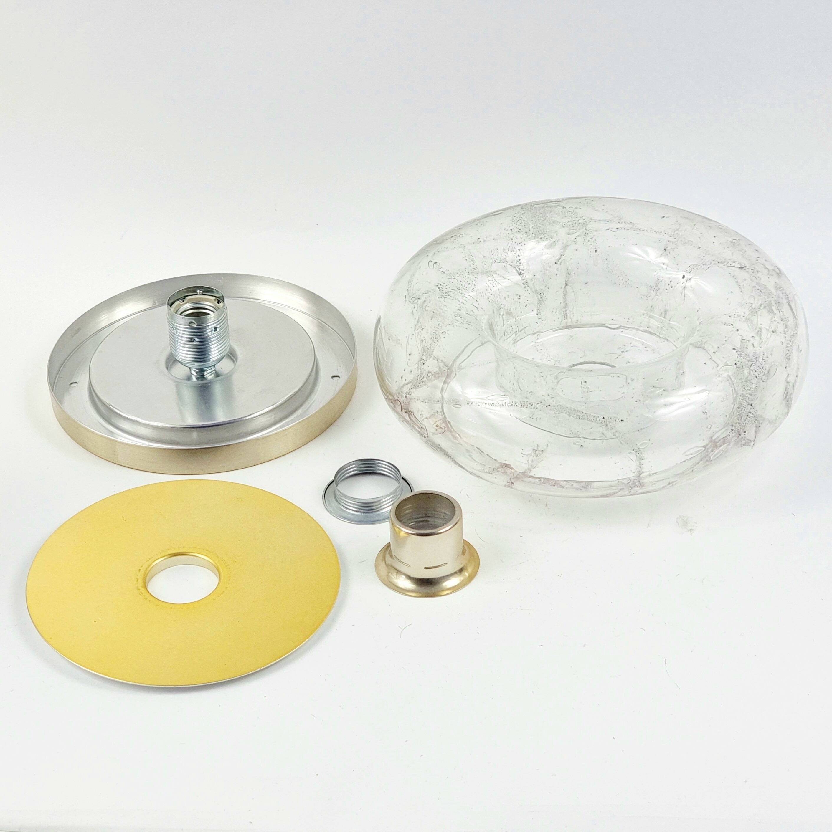 Mid-Century 'Donut' Glass Wall Light or Ceiling Light from Doria, 1960s