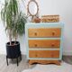 Small 3-drawer chest of drawers, green and wood