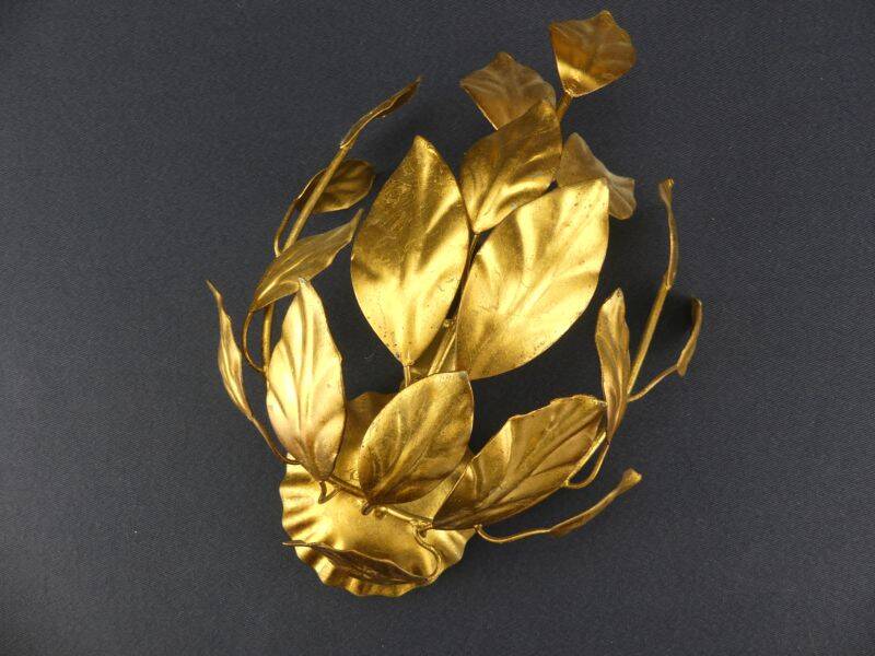 Pair of mourning sconces in gilded sheet metal