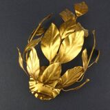 Pair of mourning sconces in gilded sheet metal