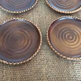 Lot de 11 assiettes à dessert en terre cuite