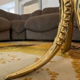 70's side table in brass and glass