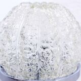 Lampe à poser en verre sur socle argenté