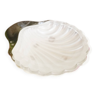 Silver scallop butter dish
