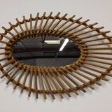 Rattan eye mirror from the 60s/70s