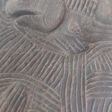 Wenge monoxyl carved dish decorated with fish