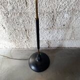 1960s floor lamp in brass and black lacquered steel