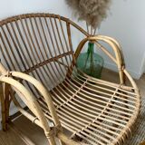 Rattan shell armchair adult model