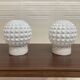 Pair of opaline and porcelain wall lights scandinavian design 1950.
