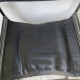 Pair of leather “curule” emperor armchairs