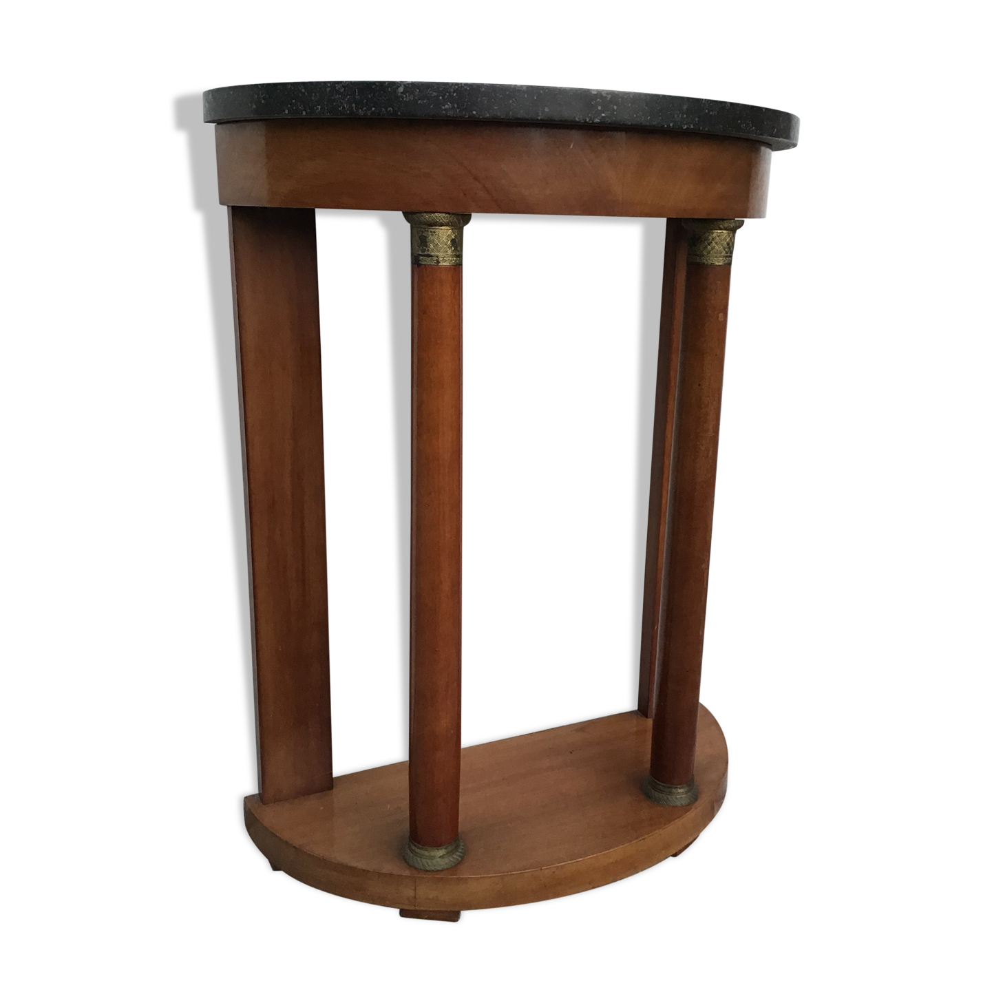 Small half-moon console empire vintage mahogany 1950