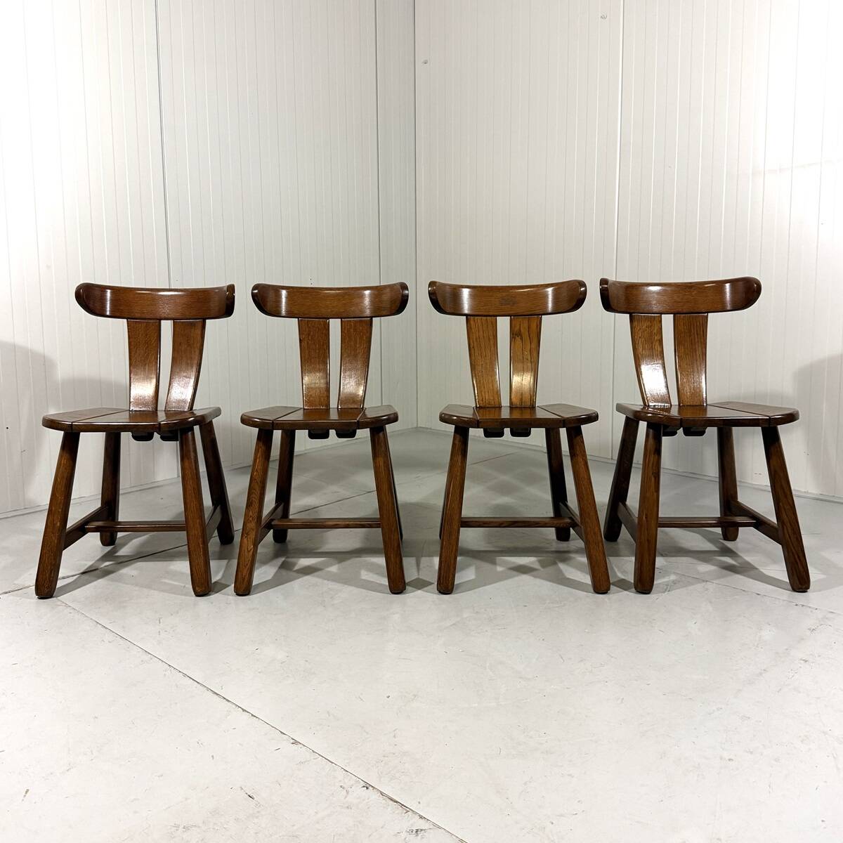 Brutalist oak dining chairs 1970’s