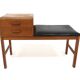 Scandinavian teak telephone bench, Sweden, 1960