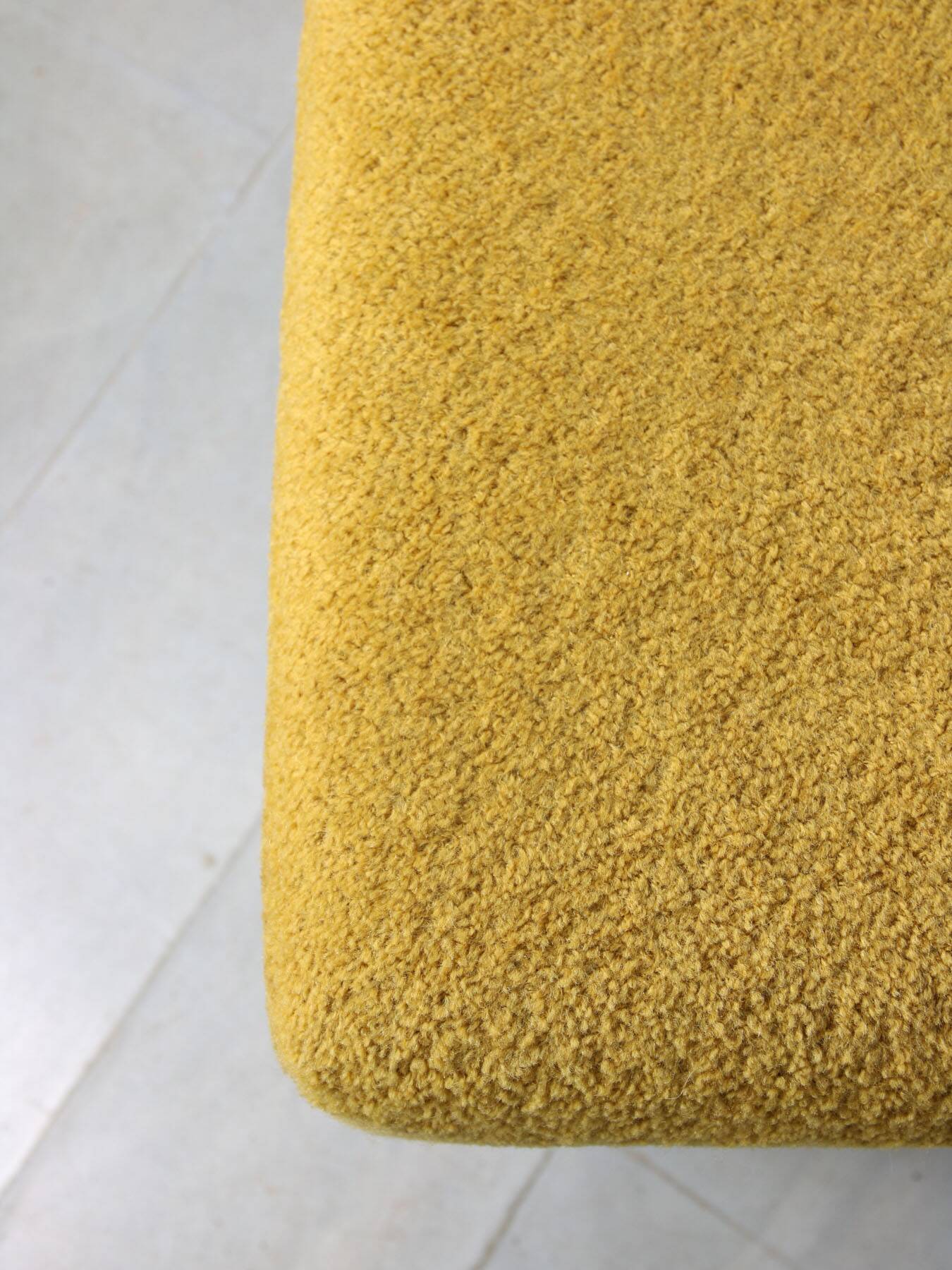 Mid-Century Pouf in Yellow