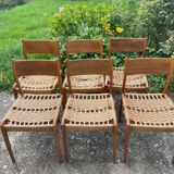 Set of 6 chairs signed GESSEF "Havana"