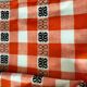 Tablecloth and 14 napkins – orange – 60s-70s – bistro pop style
