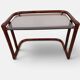 Vintage nesting tables in rattan and smoked glass by Flecht-Atelier Schütz.