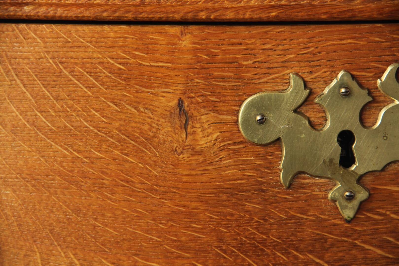 Bureau secrétaire pliant en chêne vintage des années 1960 dans le style de Kjærnulf