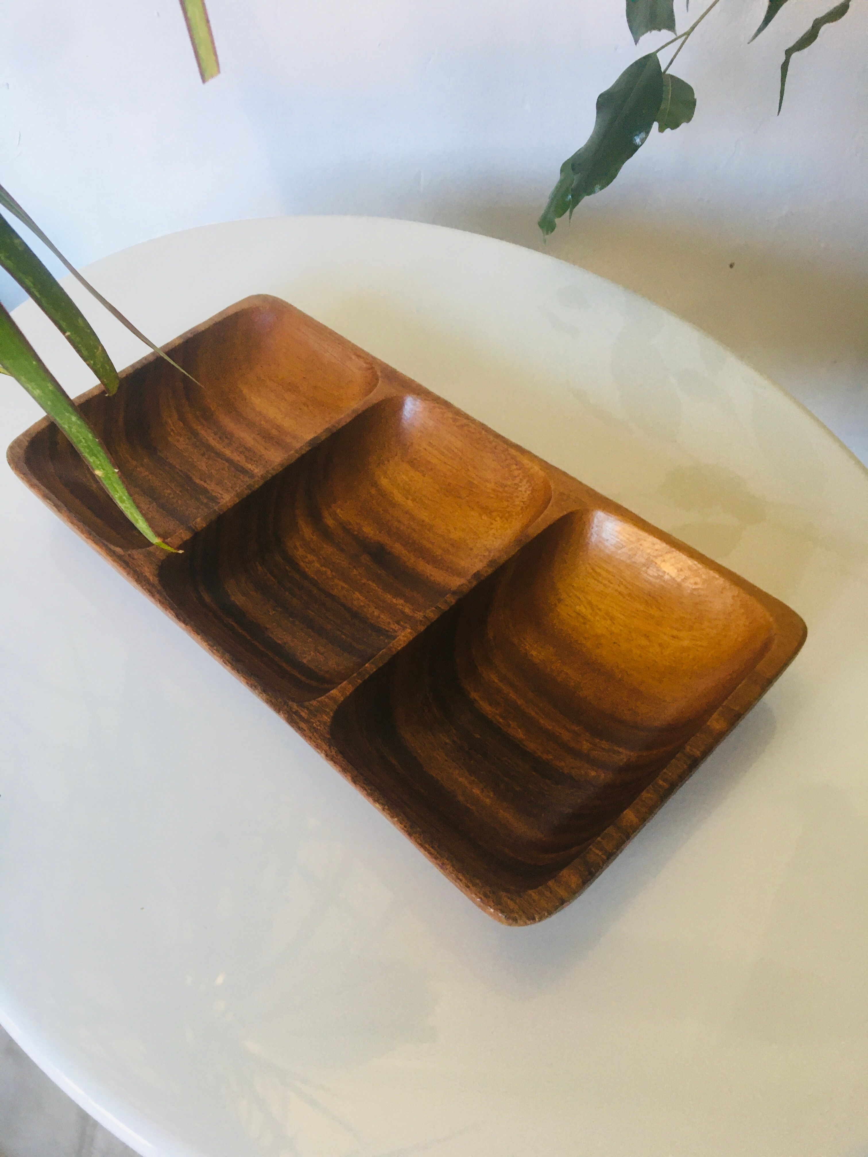 Danish teak aperitif tray