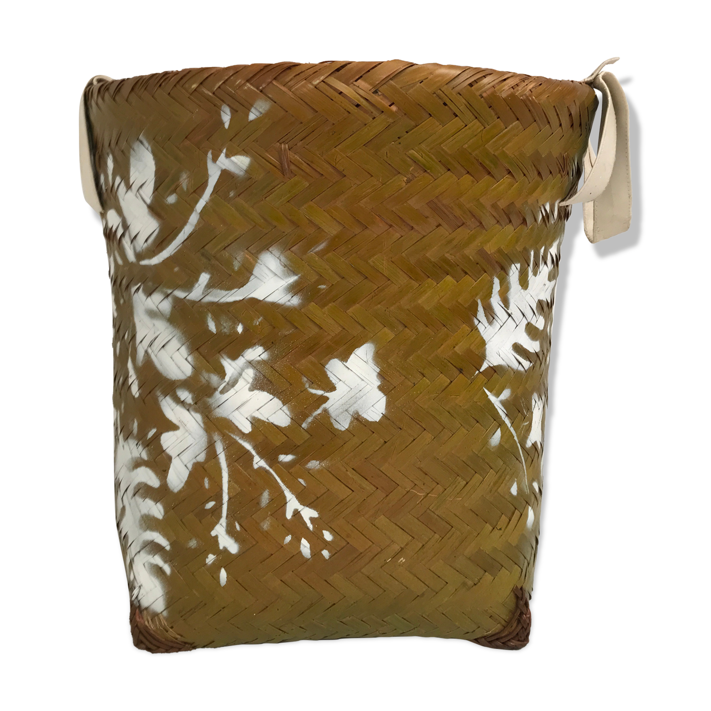 Vintage woven linen basket
