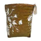 Vintage woven linen basket