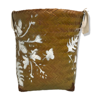 Panier a linge tressé vintage