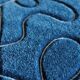 Tapis « Ciapek Art » bleu et blanc tuffeté à la main