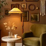 Osvaldo Borsani adjustable floor lamp brass & cherry wood 1950s