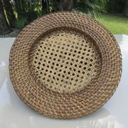 Set of 6 rattan and cane trays, 1970