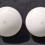 Large Murano glass sconces by Venini, set of two, 1960