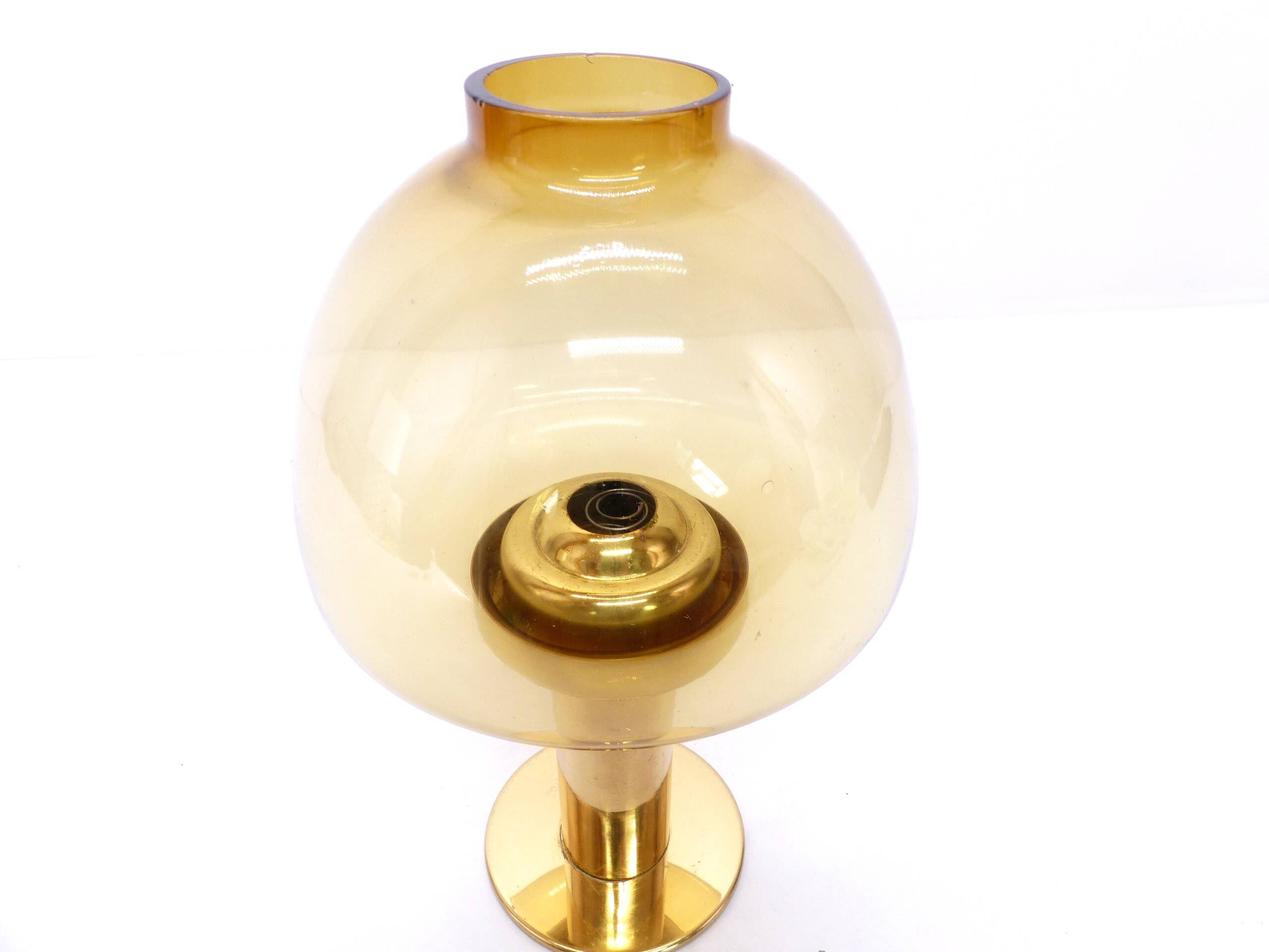 Jakobsson Claudia L10227 Scandinavian candle holder, amber yellow glass, Markaryd