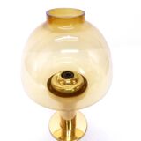 Bougeoir scandinave Jakobsson  Claudia L10227, verre jaune ambré, Markaryd