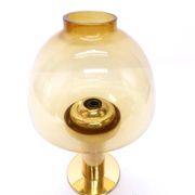 Jakobsson Claudia L10227 Scandinavian candle holder, amber yellow glass, Markaryd