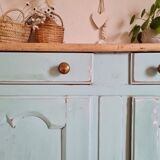 Buffet low blue patinated raw tray