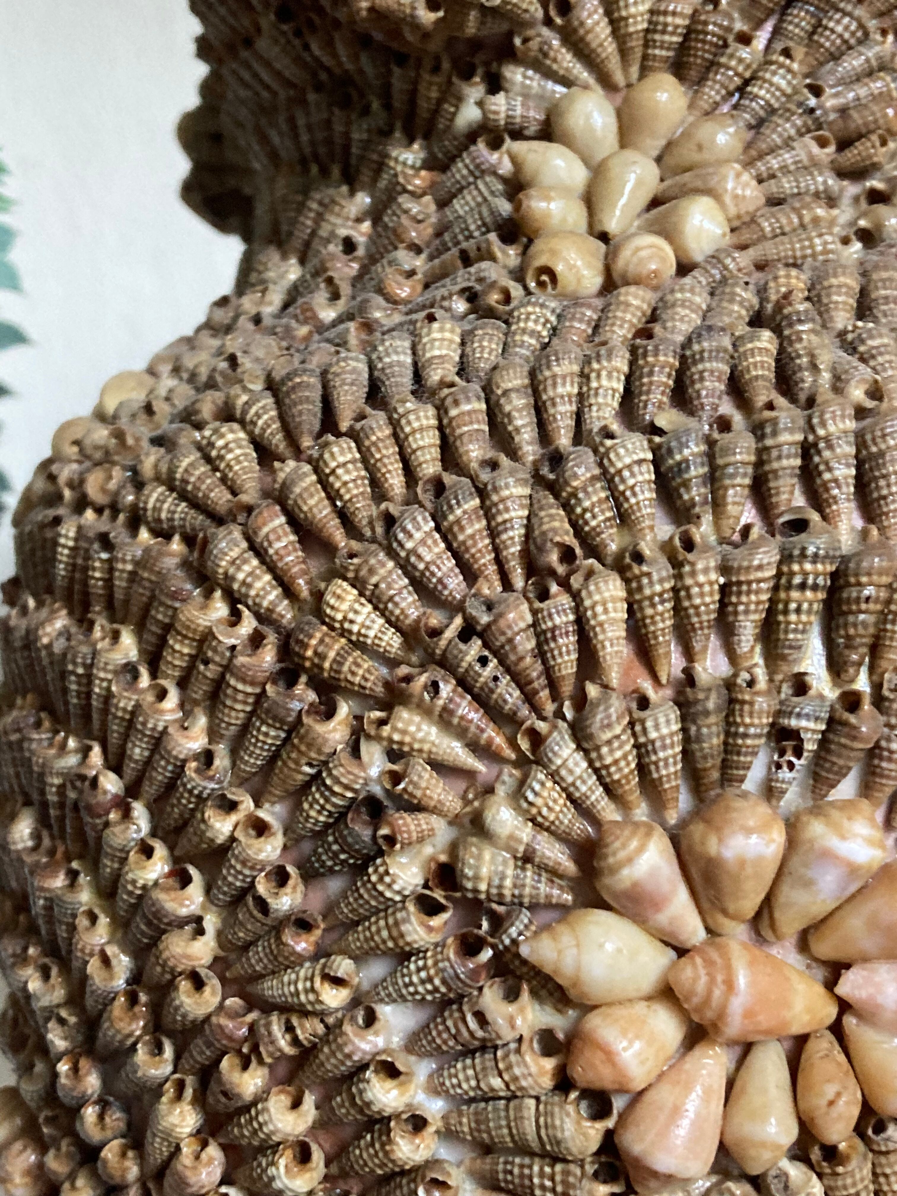 Shell vase from the 70s vintage sandblasted