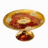 Service 6 glasses and murano dish red ruby gold vintage gold ⋆ Brocante Chic