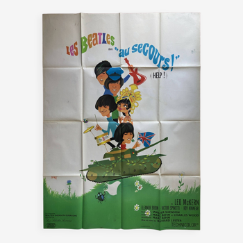 Affiche cinéma originale "Au Secours / Help" The Beatles 120x160cm 1965