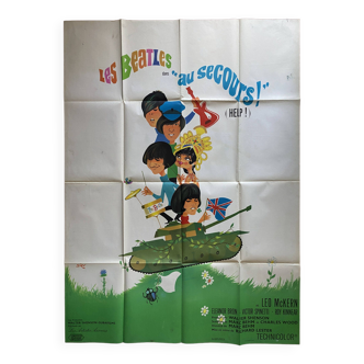 Affiche cinéma originale "Au Secours / Help" The Beatles 120x160cm 1965