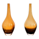 Vintage Pair of Vase Soliflore Blown Moulded Glass Mid Century Holmegaard