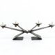Brutalist modernist chandelier with four peaks in hammered metal 1960-1970